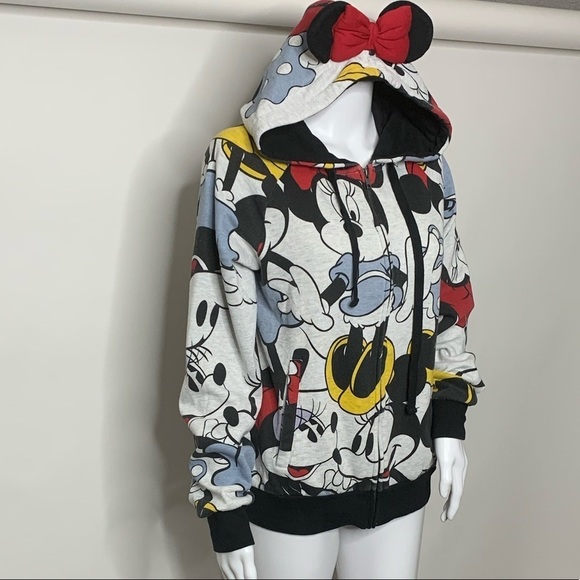Minnie Mouse Japan Hoodie With Ears & Bow Sweatshirt - Picture 3 of 9